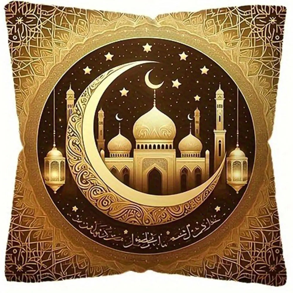 Light Luxury Ramadan Printed Pillowcase Nordic Home Decor Pillowcase Holiday Bedroom Living Room Decor Polyester Cushion Cover