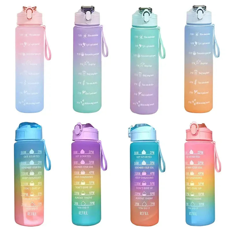 Portable Water Bottle Motivational Sports Water bottle with Time Marker Leak-proof Cup for Outdoor Sport Fitness BPA Free