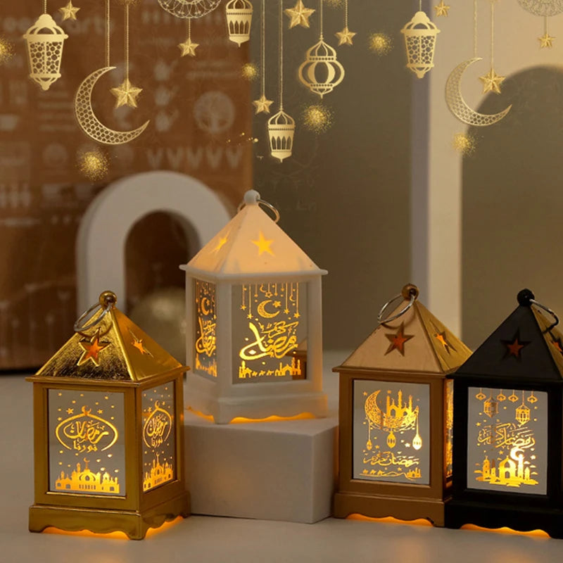 Eid Mubarak LED Lantern Creative Night Light Lamp Ramadan Kareem Decorations 2025 Muslim Ramadan Festival Lantern For Party