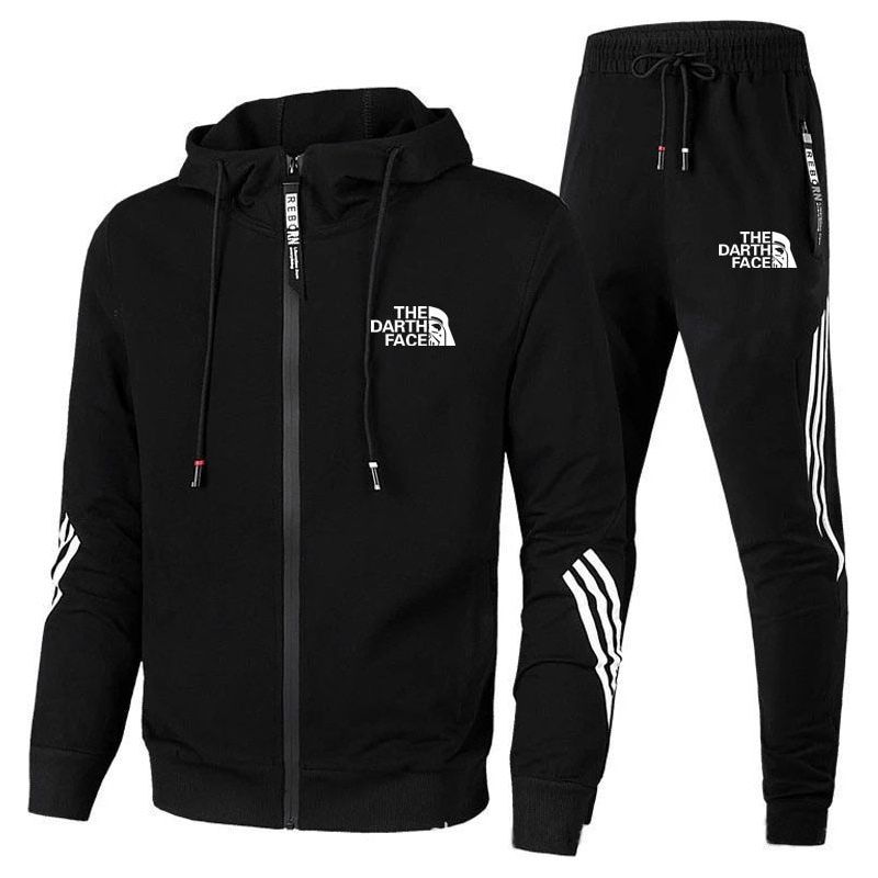 Men's Spring And Autumn Hoodie Sportswear Set Two-piece Sportswear Casual Zipper Jacket + Pants Running Sports Suit - Jointcorp