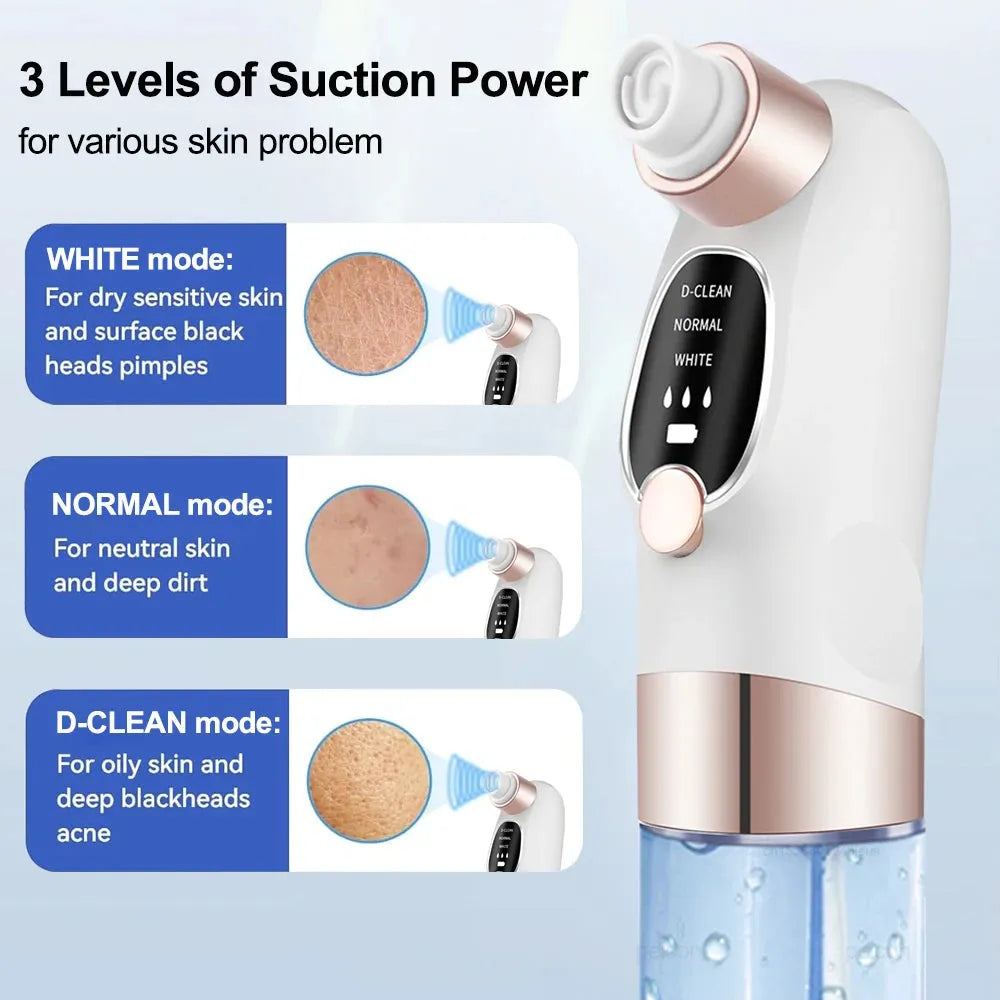 Electric Blackhead Remover Vacuum Bubble Water Cycle Face Hydro Dead Skin Beauty Acne Cleaner Pore Suction Vacuum Removal Device