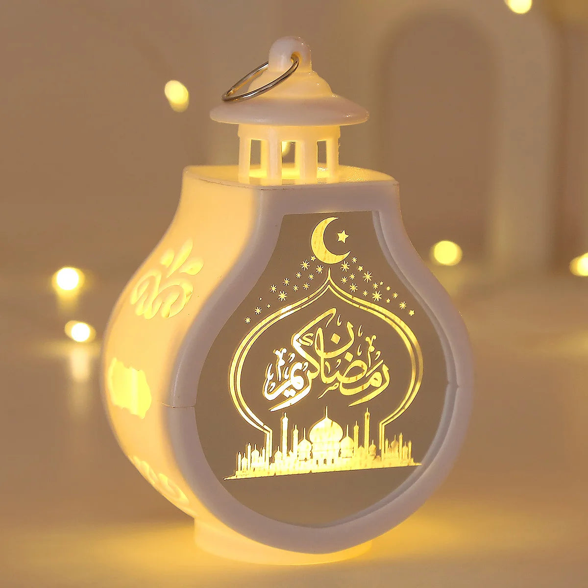 Ramadan Decor Lantern Night Light Eid Mubarak Decor for Islamic Muslim Festival Ramadan Decor Electronic Candle