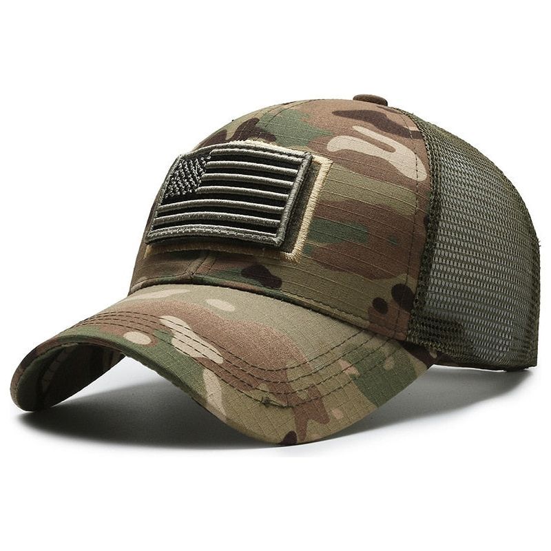 Caps for Men American Flag Camouflage Baseball Cap Male Outdoor Breathable - Jointcorp