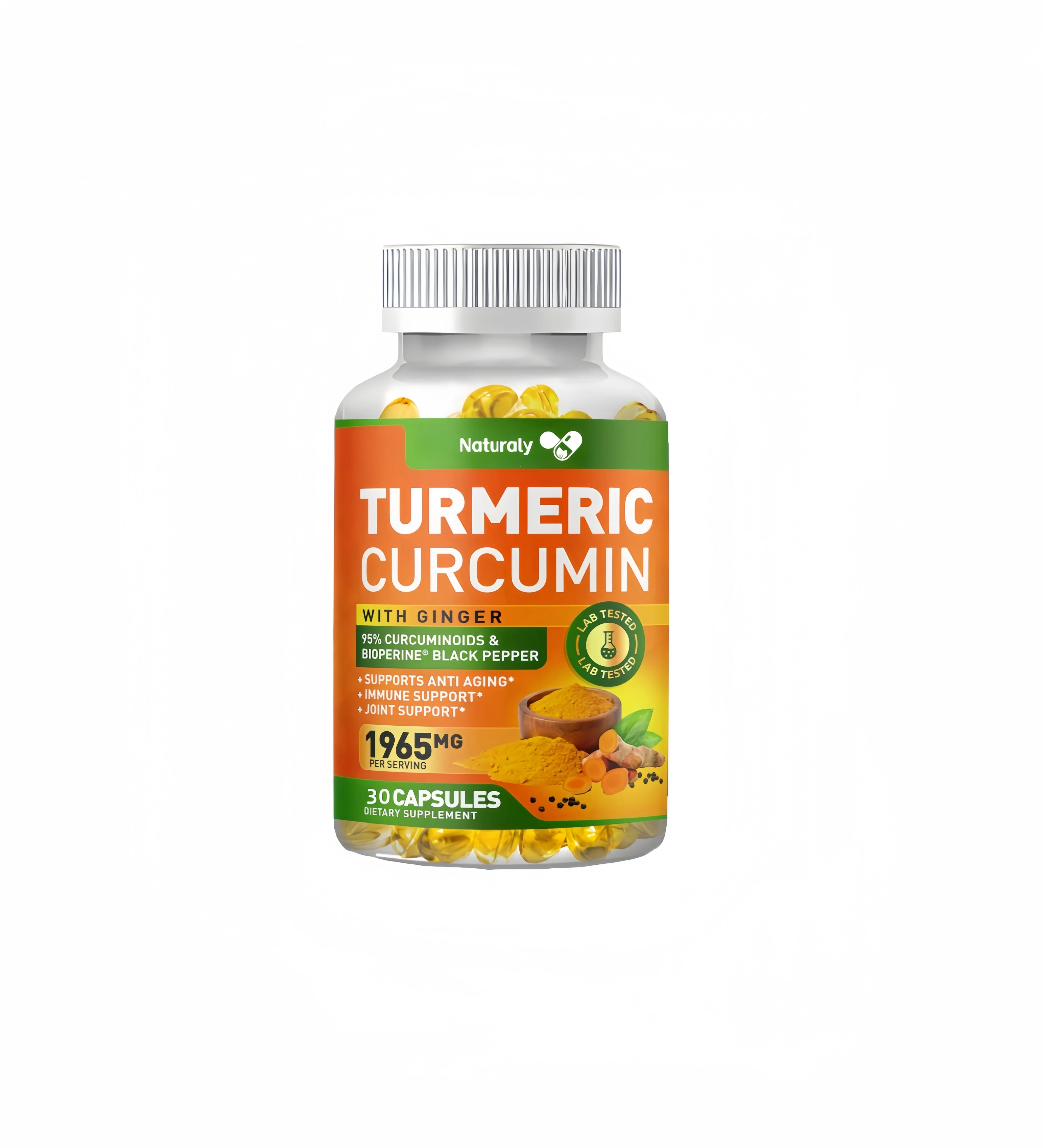 Organic Triple Strength Turmeric Capsules with95% Curcuminoids Joint & Healthy Inflammation Support