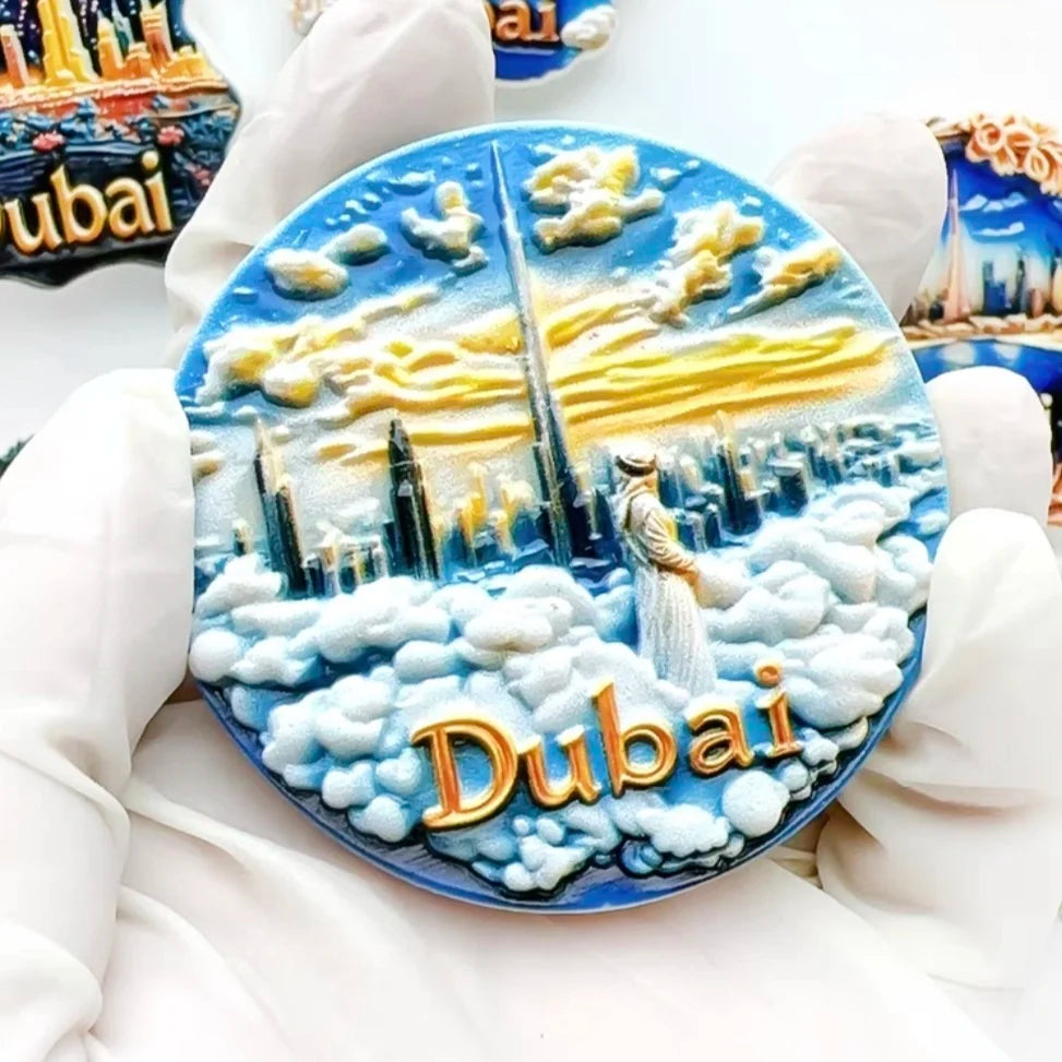 Asia The United Arab Emirates Dubai Resin 3D Fridge Magnets Tourism Souvenir Refrigerator Sticker Handicraft Gift Decoration