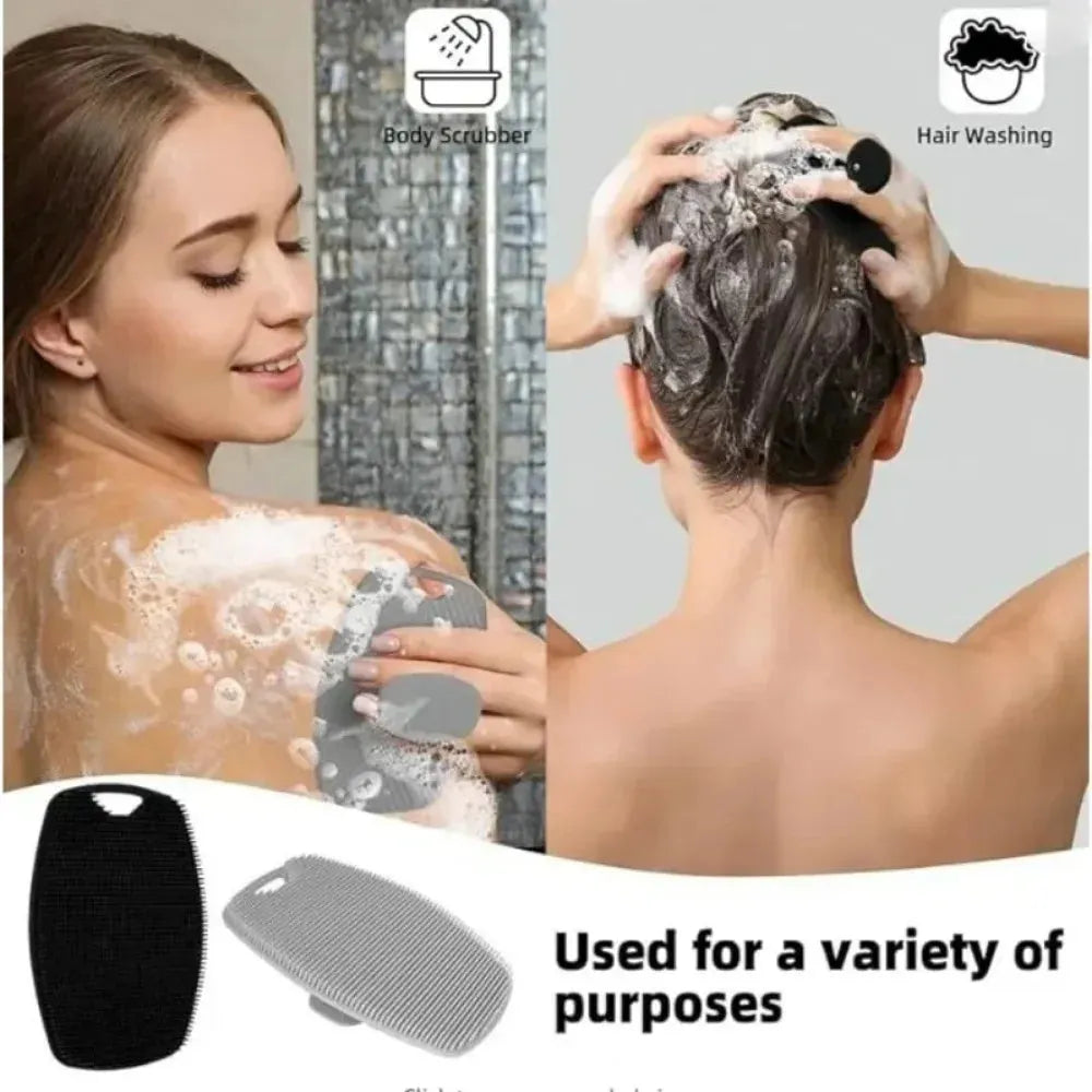 1pc Soft Silicone Exfoliating Brush Cleanser Manual Body Cleansing Scrubber Shower Gentle Massage Bath Brush For Men