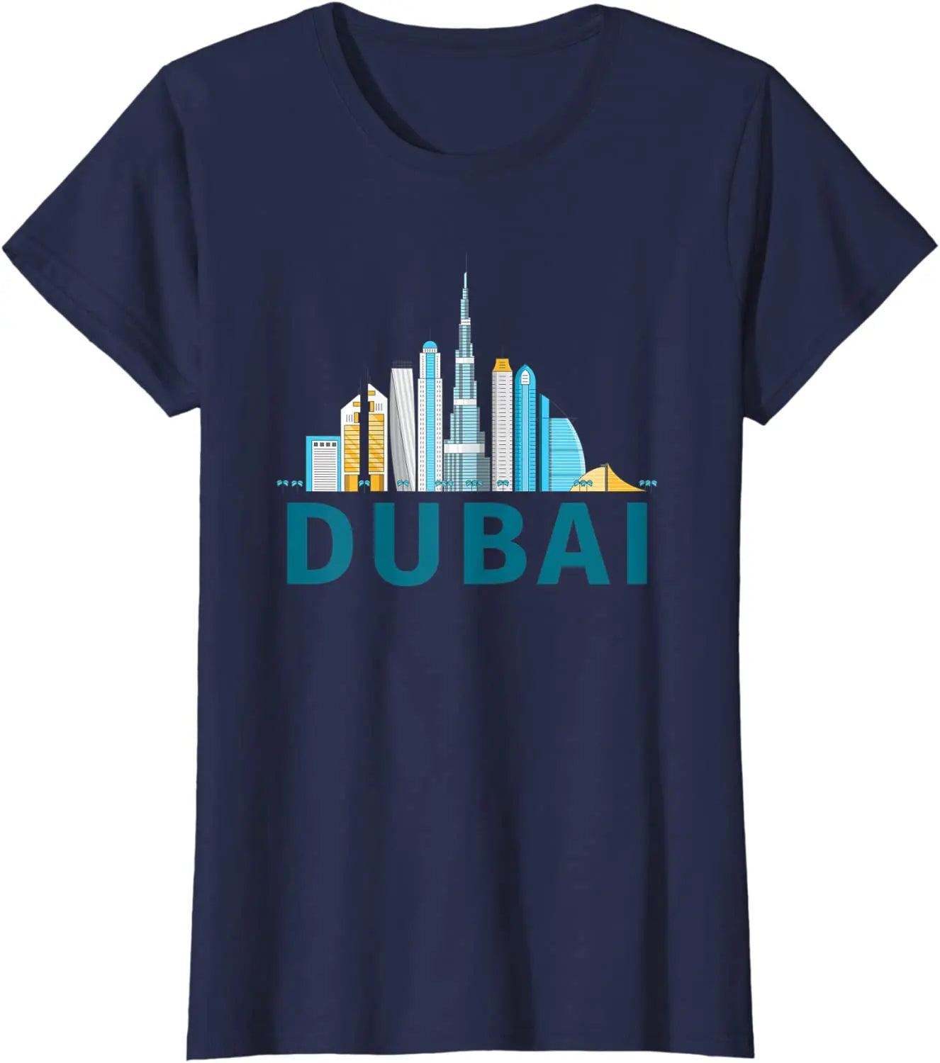 Dubai United Arab Emirates - Burj Khalifa City Skyline T Shirt. Short Sleeve 100% Cotton Casual T-shirts Loose Top Size S-3XL