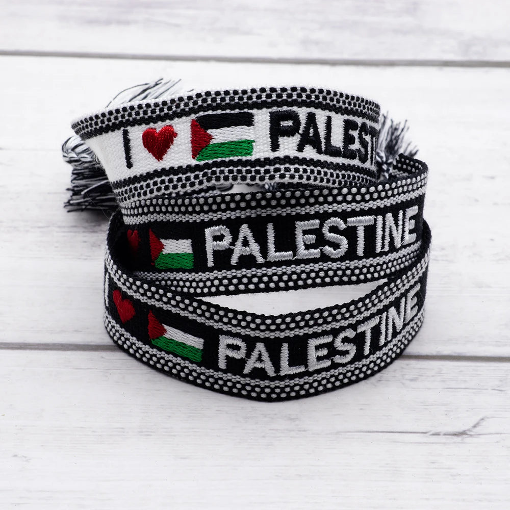 Fashion Hand-woven Palestine Embroidery Pattern Bracelets for Women Men Ethnic Bracelet Jewelry Gift