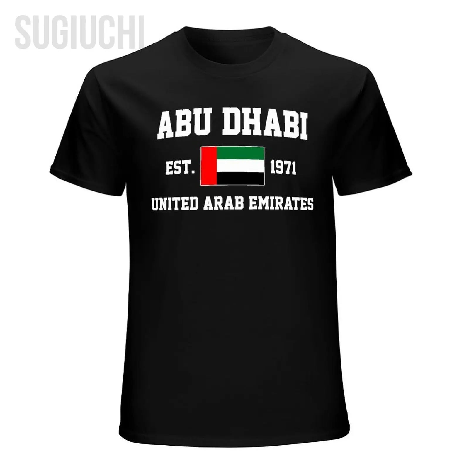 Patriotic Flag United Arab Emirates EST.1971 Abu Dhabi Men Tshirt Tees T-Shirt O-neck T Shirts Women Boys Clothing 100% Cotton