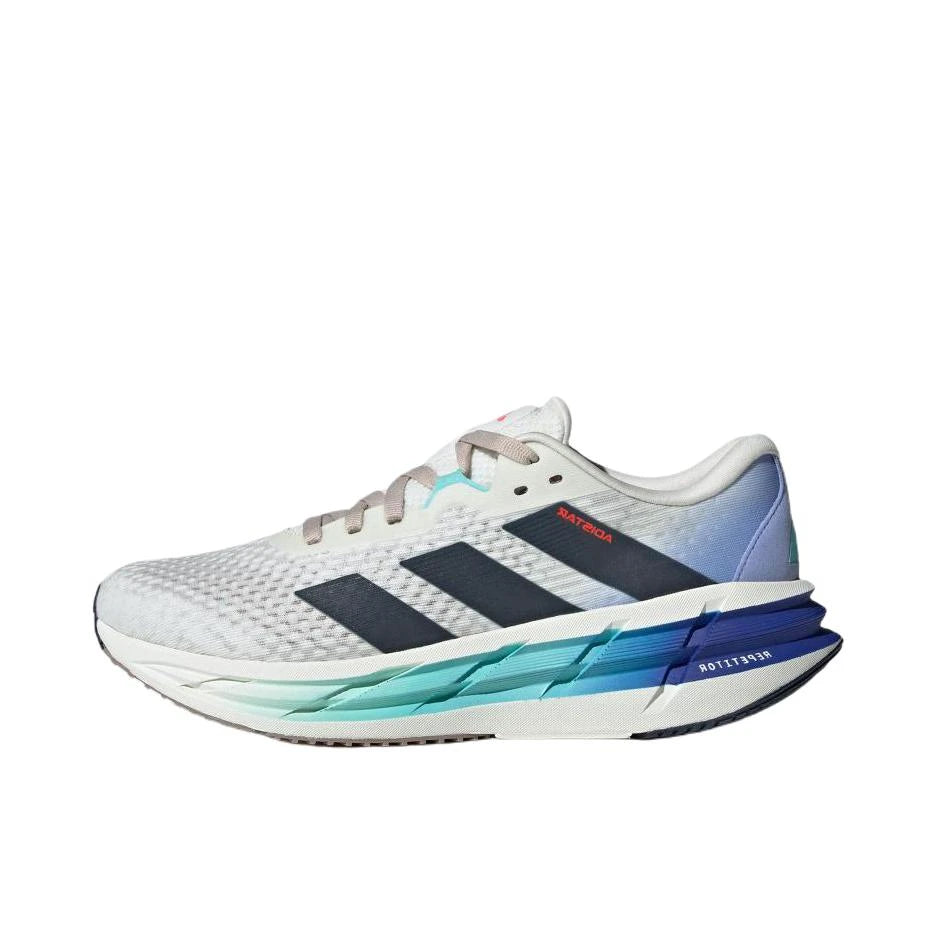 Adidas Original Adistar 3 Women and Men Blue Silver White Anti-slip Wear  Mesh Low-top Lace-up Casual Running Shoes ID3744