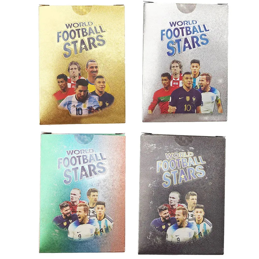 55Pcs Messi Ballsuperstar Gold Card Star Limited Edition Signature Series Trading Football Player Card Children's Fan Gift Pack