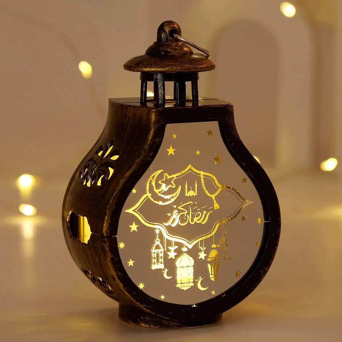 Ramadan Decor Lantern Night Light Eid Mubarak Decor for Islamic Muslim Festival Ramadan Decor Electronic Candle