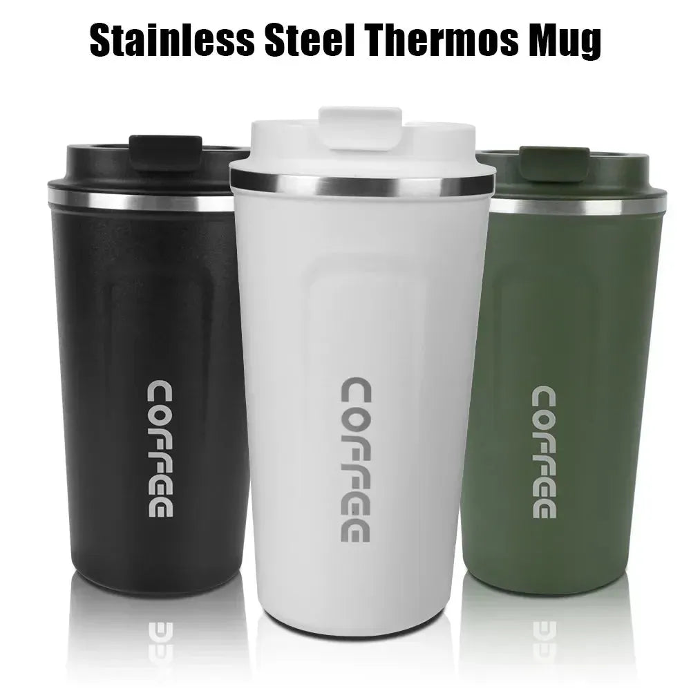 Thermo Cafe Car Thermos Mug for Tea Water Bottle Coffee Leakproof Travel Thermo Cup Coffee Mug 380ml 510ML Stainless Steel Mug