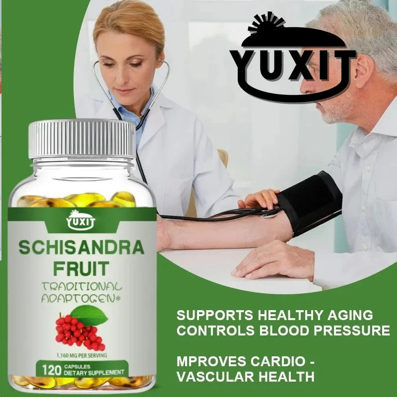 Traditional Schisandra fruit capsules - help relieve fatigue, promote cardiovascular health, and improve human immunity. Non-GMO