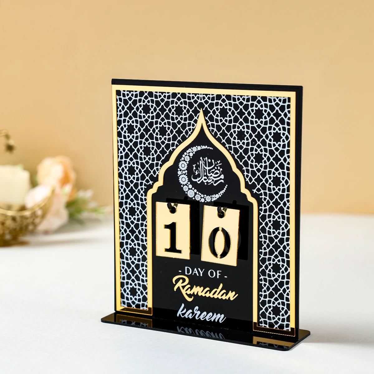 Ramadan Countdown Calendar Acrylic Eid Mubarak Ornament Kareem Ramadan Decoration 2025 For Home Islamic Muslim Party Decor Gifts