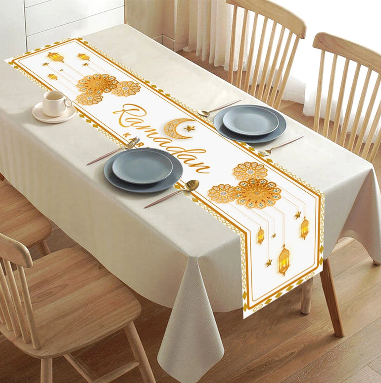 Ramadan Kareem Table Runner Eid Mubarak Decor 2025 for Home Ramadan Mubarak Islamic Muslim Party Eid Al-Fitr Gifts Ramadan Decor