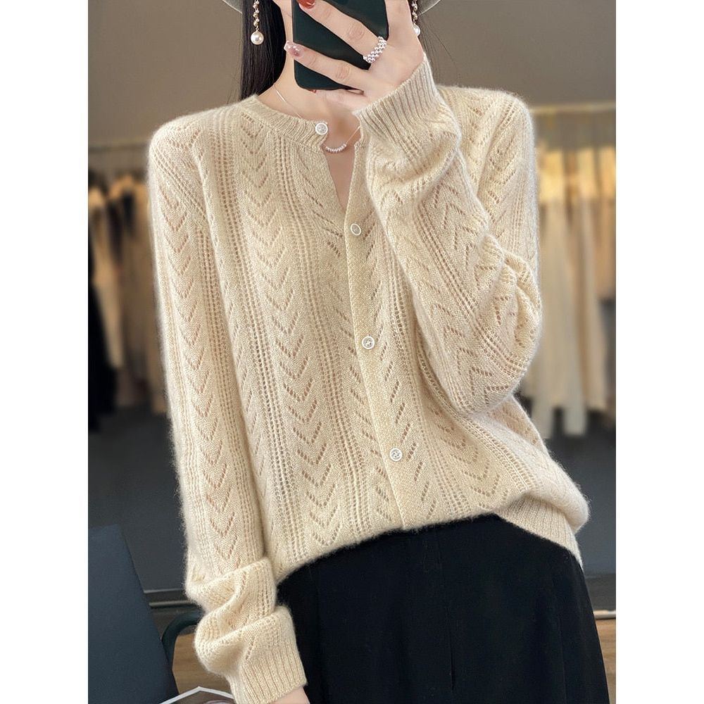 Plus size Wool Cardigan Womens Clothing O-neck Sweater Mujer Long Sleeve Tops - Jointcorp