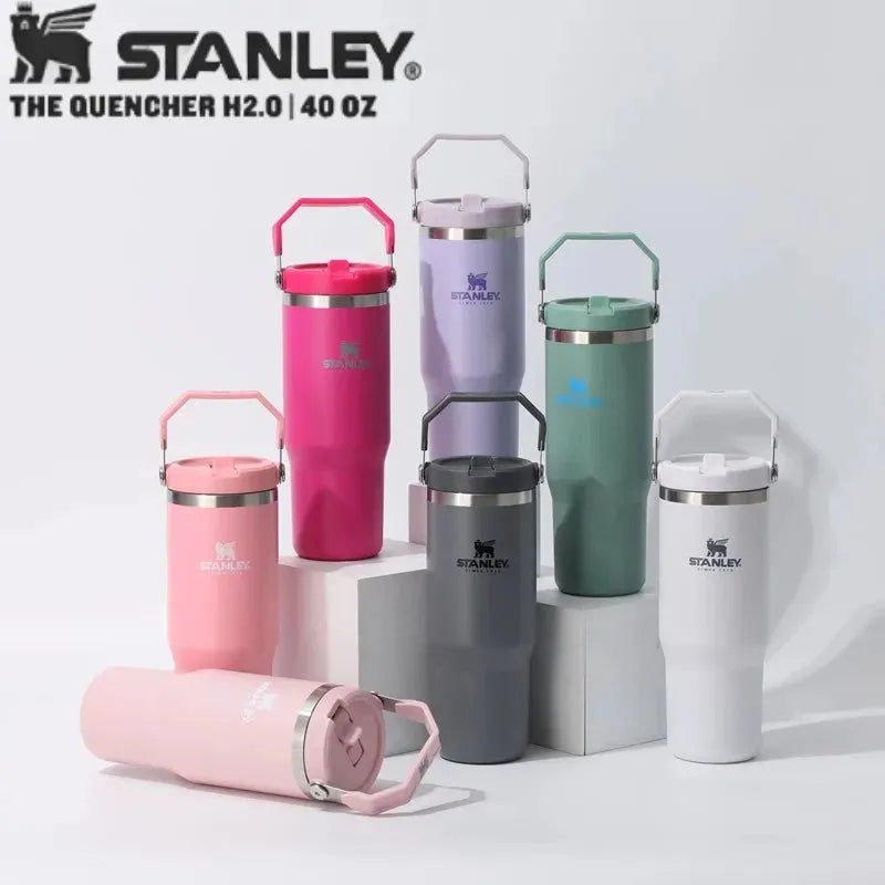 2024 Stanley 30oz Iceflow Tumbler with Handle Stainless Steel Vacuum Insulated Car Mug Thermal Iced Travel Cup