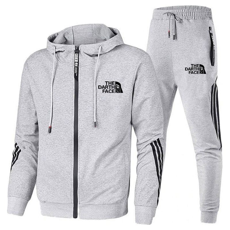 Men's Spring And Autumn Hoodie Sportswear Set Two-piece Sportswear Casual Zipper Jacket + Pants Running Sports Suit