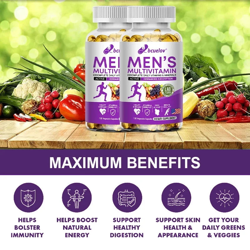 Vitamin Mineral Supplements for Men - Vitamin ABCDEK Magnesium Calcium Zinc Supports Skin Hair Nails Immunity