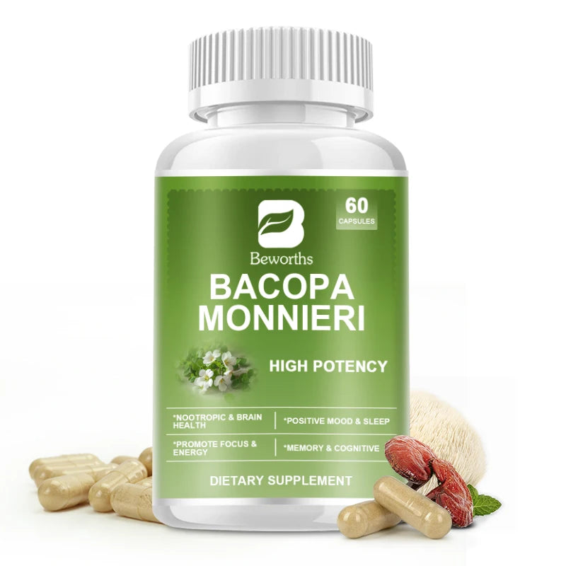 BEWORTHS Bacopa Monnieri Capsule Boosts Brain Health Supports Performance Cognition and Focus Enhances Energy and Stamina