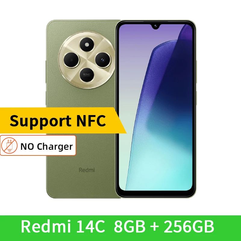 Global Version Xiaomi Redmi 14C NFC Smartphone MTK Helio G81-Ultra 6.88" 120Hz Display 50MP Camera 5160mAh 18W Fast Charging