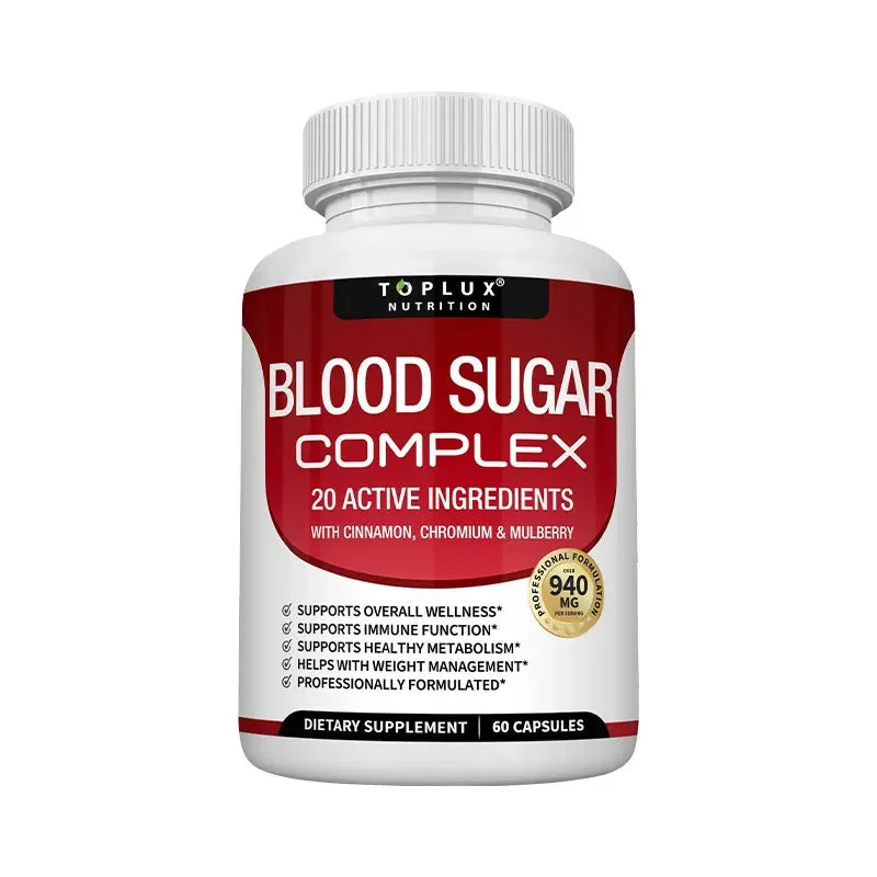 Blood Sugar Complex - 20 Active Ingredients To Support Healthy Blood Sugar Balance, Improve Metabolism and Immune Function