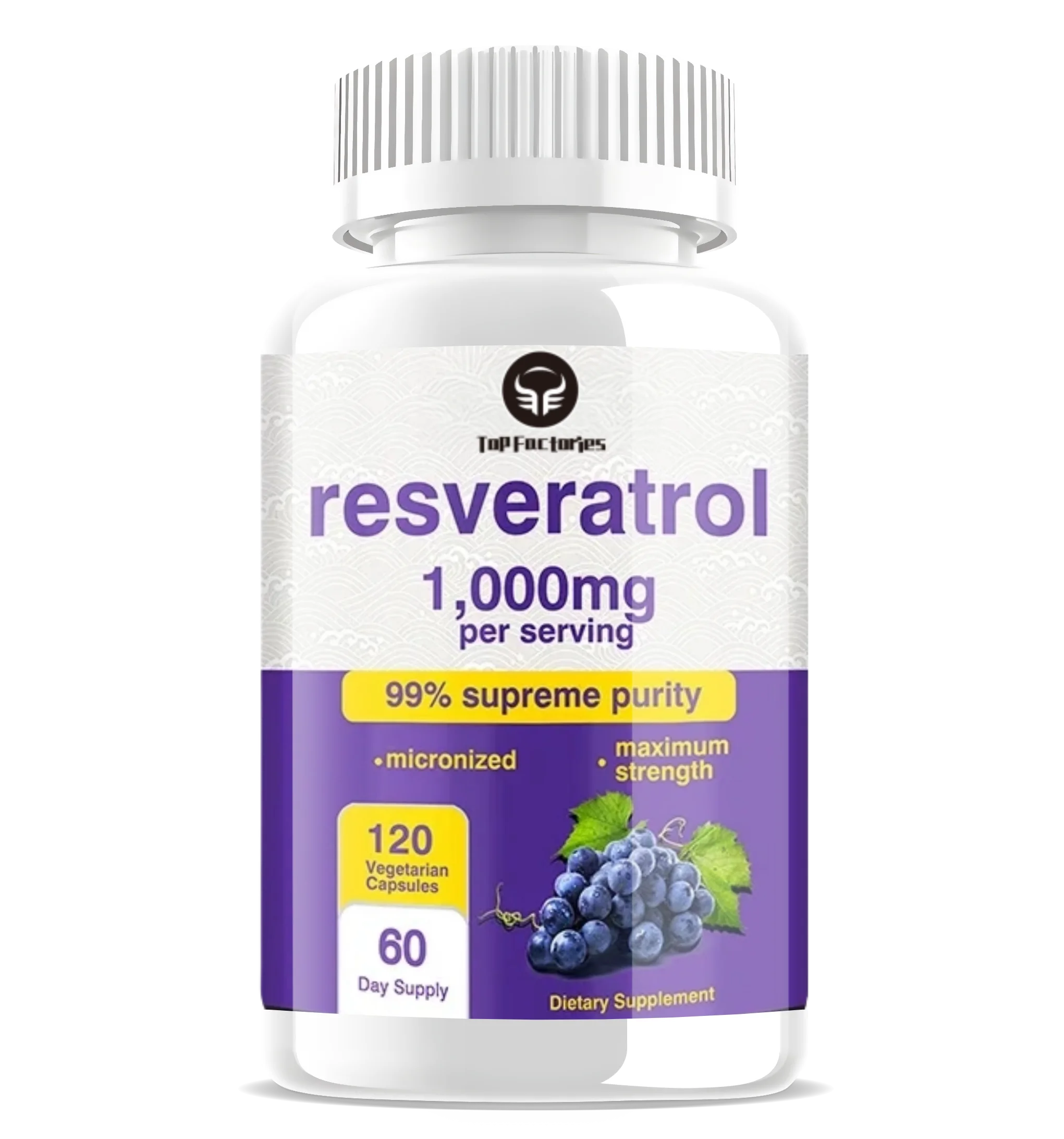 Resveratrol Supplement - Anti-aging, Cardiovascular & Joint Support, Skin