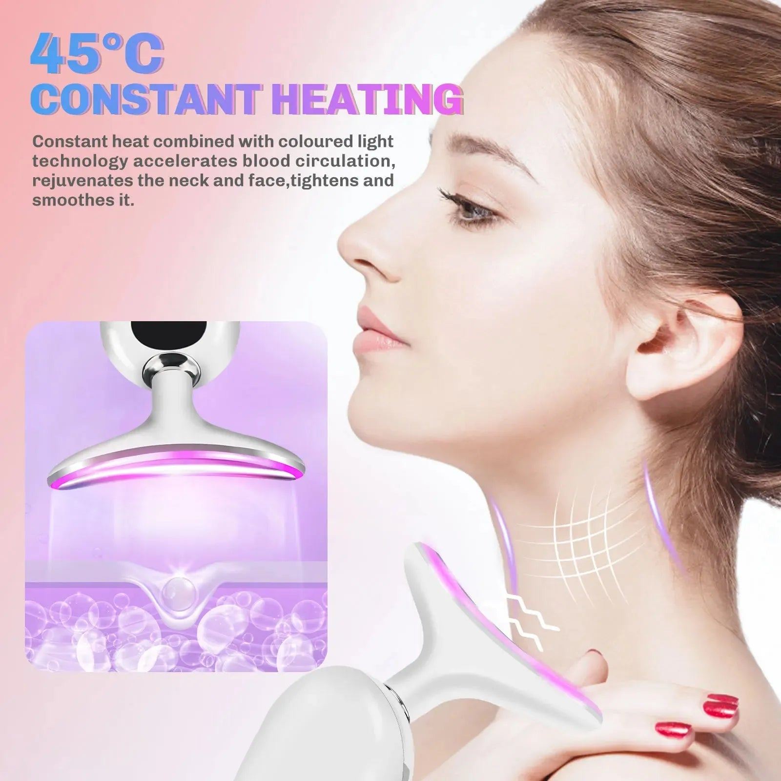 EMS Face Neck Lift Beauty Device Facial Massager Red Light Therapy Double Chin Remover Skin Rejuvenation Tightening Anti Wrinkle