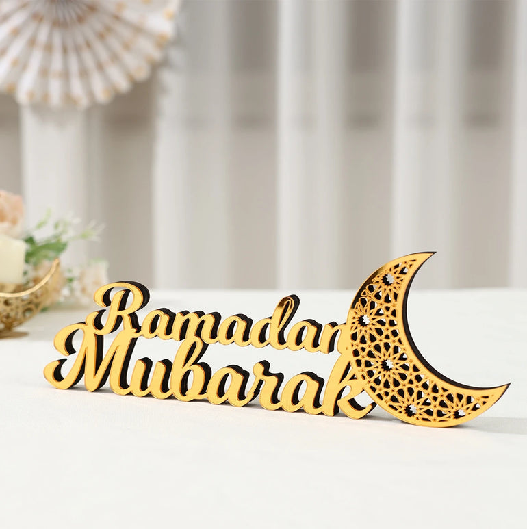 Ramadan Mubarak Acrylic Ornament 2025 Eid Mubarak Ramadan Kareem Decoration for Home Islamic Muslim Party Decor Eid Al Adha Gift