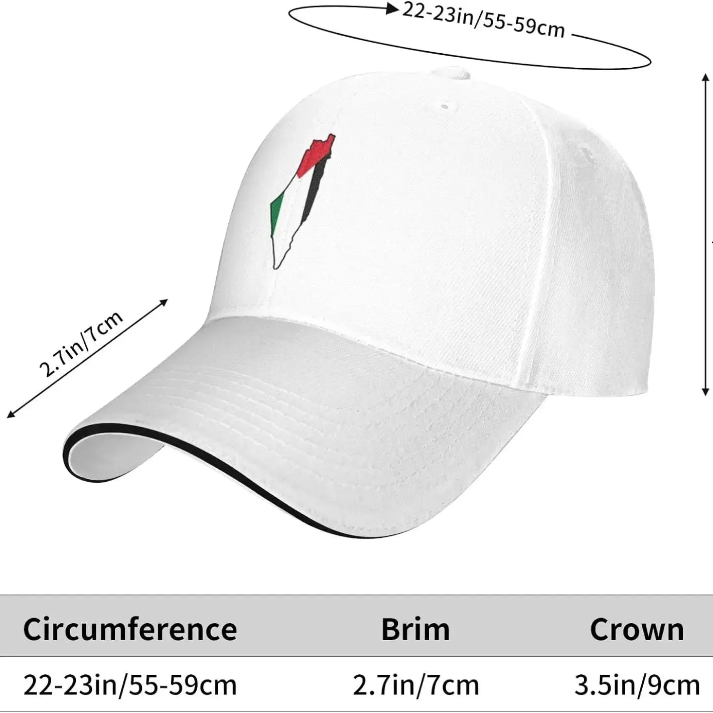 Vintage Baseball Cap for Men Women Vintage Flag Map of Palestine Palestinian Dad Hat Adjustable Black