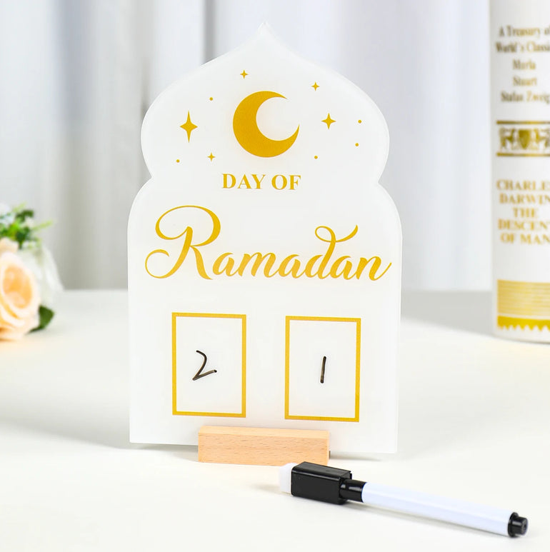 Ramadan Kareem Countdown Calendar Ornament Eid Mubarak Decoration 2025 For Home Muslim Islamic Festival Eid Al-Fitr Party Favors