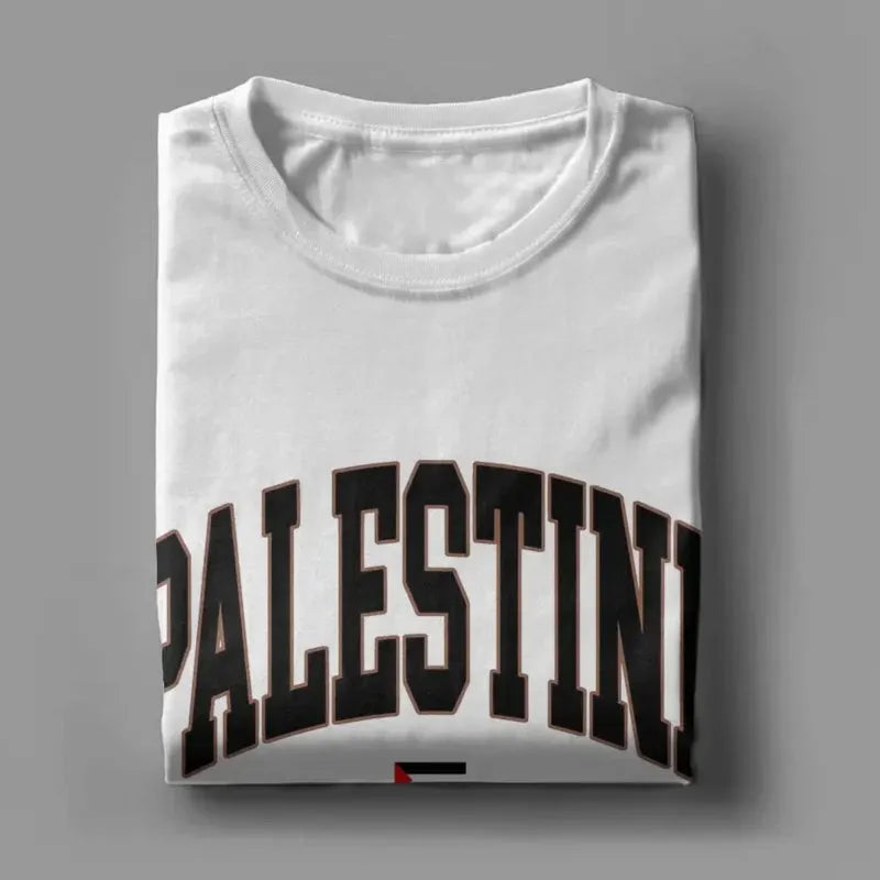 Palestinian Palestine Flag Men's T Shirts Funny Tees Short Sleeve Round Collar T-Shirts Cotton 6XL Tops