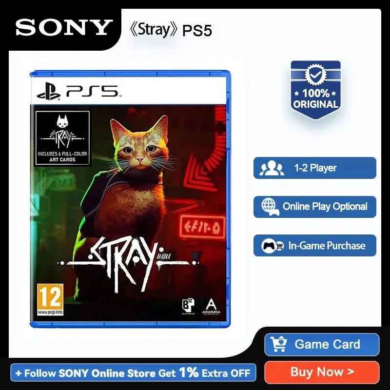 Sony PlayStation 5 Stray Game Disc STRAY PS5 Game Deals for Platform PlayStation5 PS5 STRAY