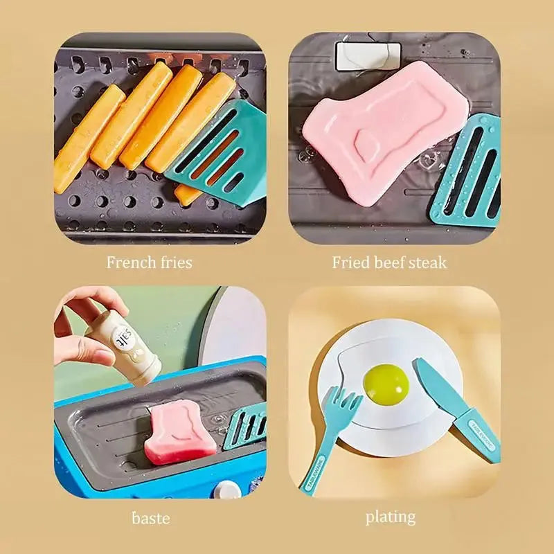 Kitchen Gourmet Cooking Box Toy Kitchen Play Box Toy For Kids Color Changing Pretend Play Gourmet Cooking Box Toy Water Fryer