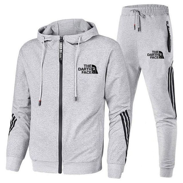 Men's Spring And Autumn Hoodie Sportswear Set Two-piece Sportswear Casual Zipper Jacket + Pants Running Sports Suit - Jointcorp