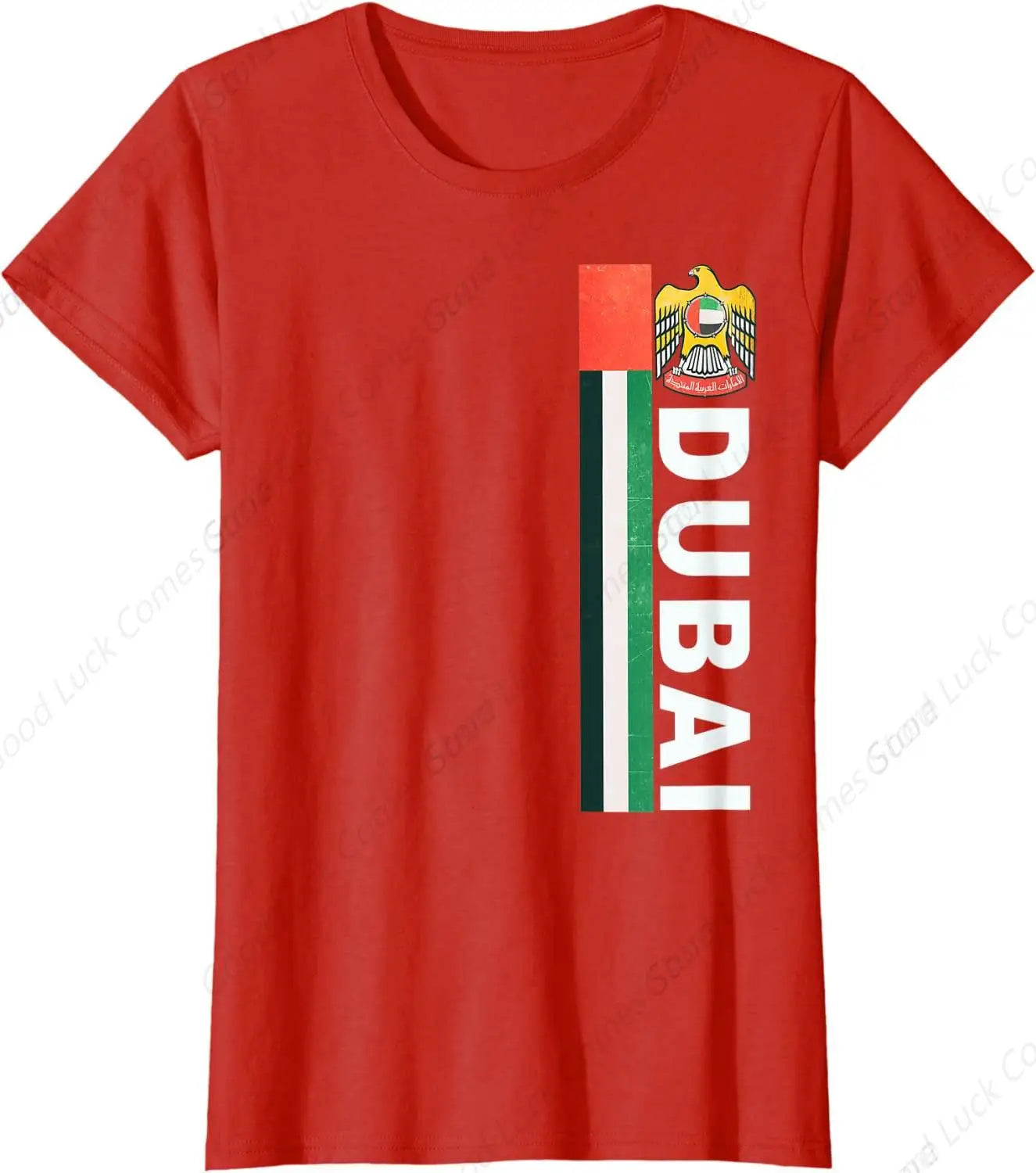 Dubai Sports-style Flag and UAE Emblem T-Shirt 100% Cotton O-Neck Summer Short Sleeve Casual Mens T-shirt Size S-6XL