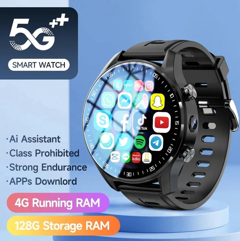 A7 4G Smart Watch SIM Card Dual Camera Video Call Step Tracker with Wifi GPS Waterproof Google Play Store for Men Chirldren