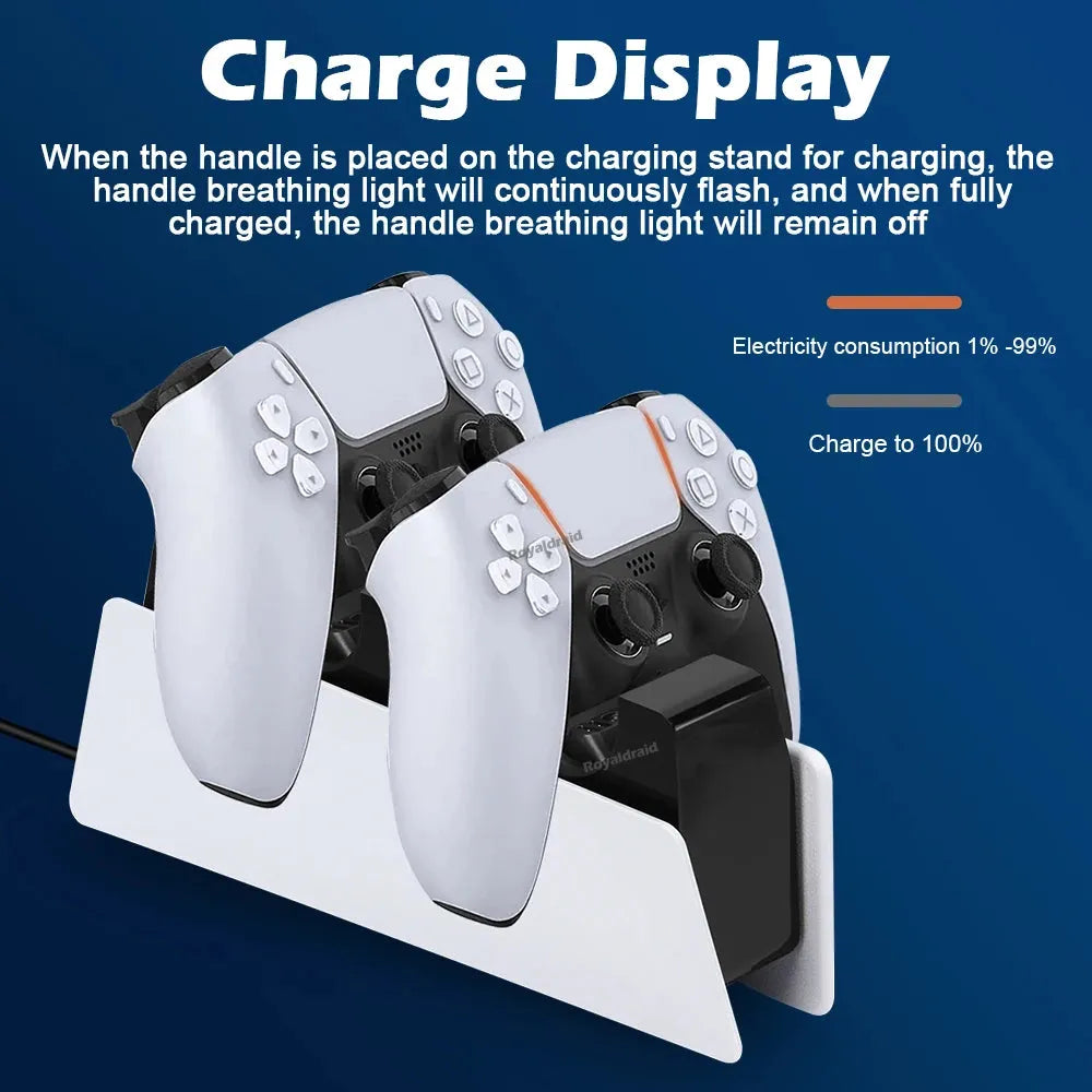NEW Fast Dual Charging Station For PS5 DualSense Wireless Game Controller Handle Charging Dock Stand for PlayStation5 Gamepad