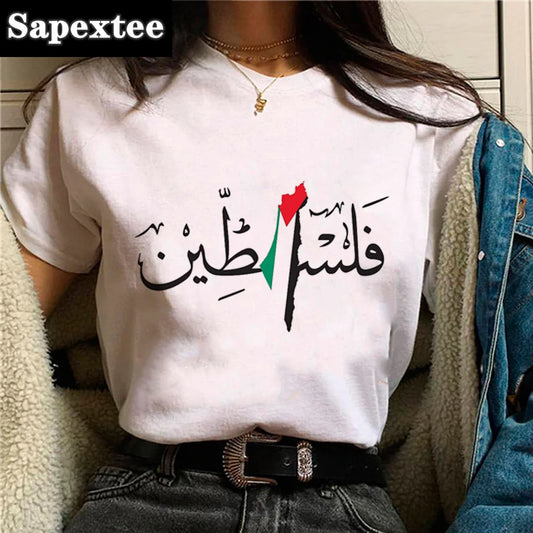 palestine Tee women summer tshirt female anime y2k designer clothes