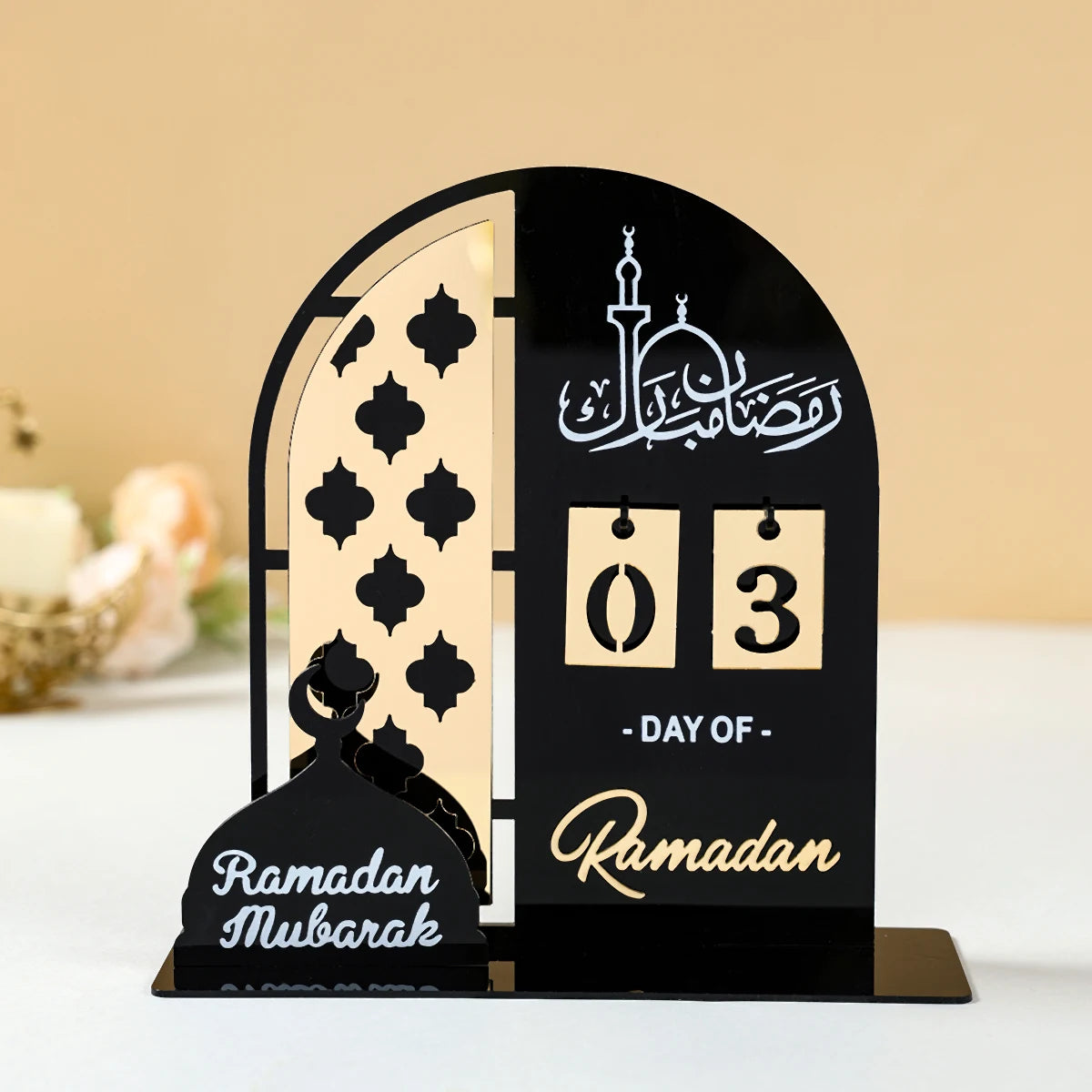 Acrylic Ramadan Countdown Calendar Ornaments Gifts Eid Mubarak Ramadan Decor For Home 2025 Kareem Islamic Muslim Party Supplies