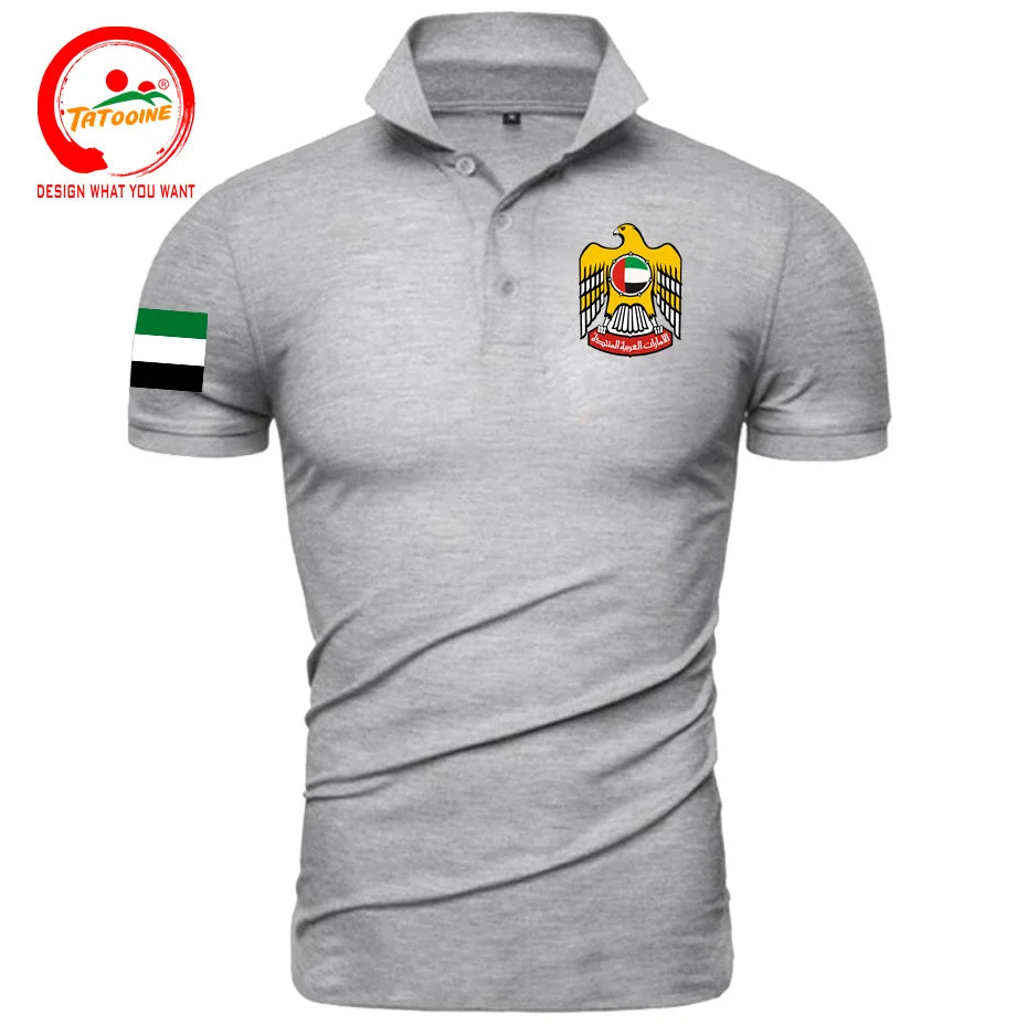 United Arab Emirates ARE UAE Emirati Polo Shirts Men Fashion 100% Cotton Polo Shirt Classic Country Flag Design Nation Team Tops