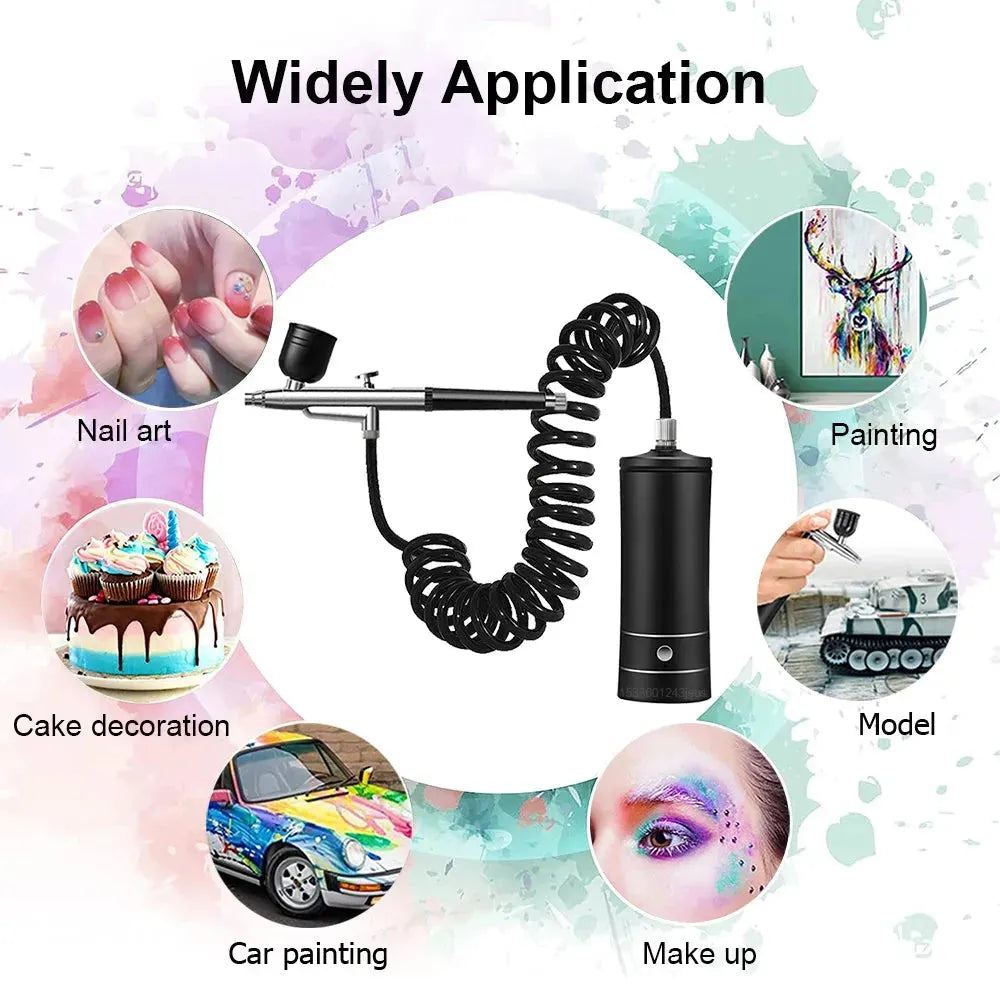 Airbrush Nail with Compressor Portable Air Brush with Compressor For Nails Art Cake Painting Craft Airbrush Nail Art Compressor