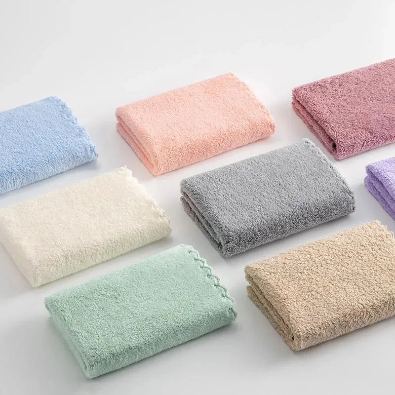 10 PCS Microfiber Towels Cleaning Face Towels Square Washcloth Hand Towel Coral Velvet Quick Drying Soft Water Absorption