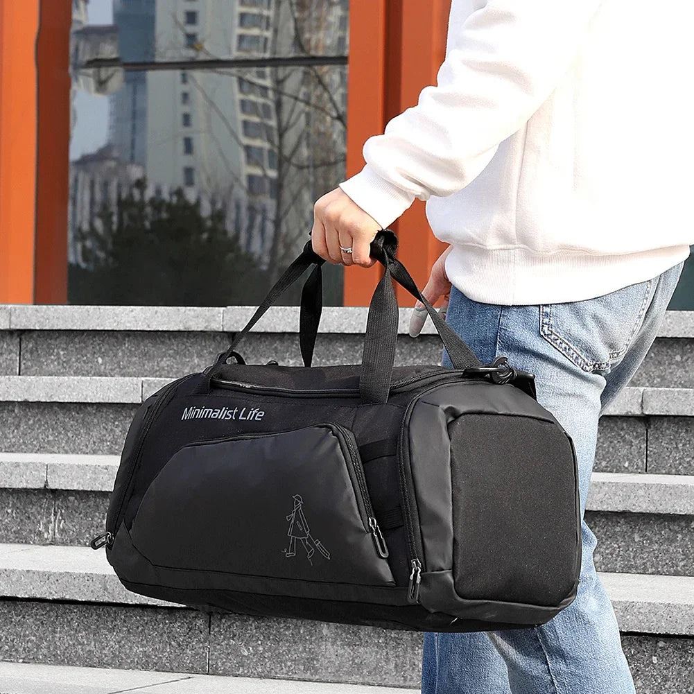 Waterproof Nylon Gym Bags Outdoor Yoga Sports Training Handbag Men Women Fitness Travel Storage Sport Bags Dry Wet Separation