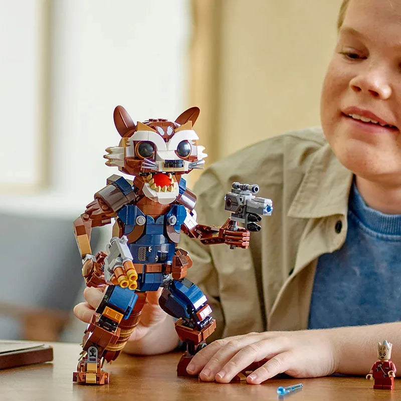 LEGO Super Heroes Marvel Series 76282 Rocket Raccoon And Gru Children's Puzzle Block Toys