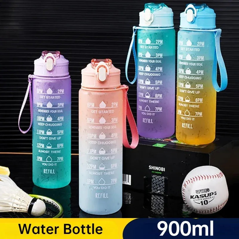 800ml Water Bottle for Kids Student Drink Bottle with Straw Sports Fitness Kettle Gym Bottle Water Plastic Cup for Camping Tour