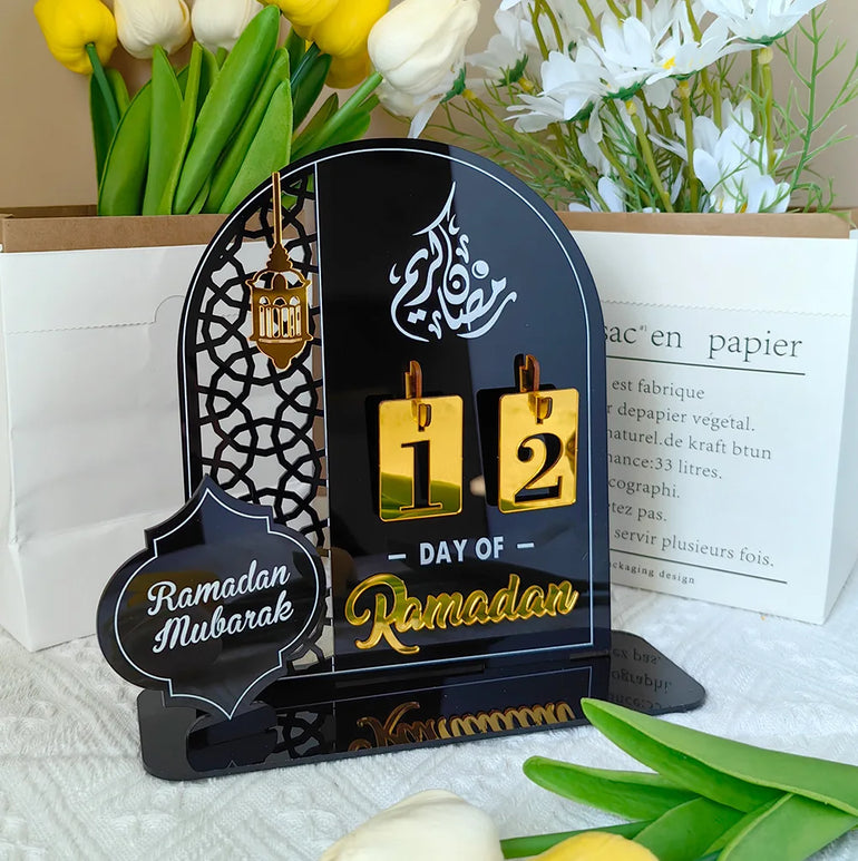 Ramadan Countdown Calendar Acrylic Eid Mubarak Ornament Kareem Ramadan Decoration 2025 For Home Islamic Muslim Party Decor Gifts