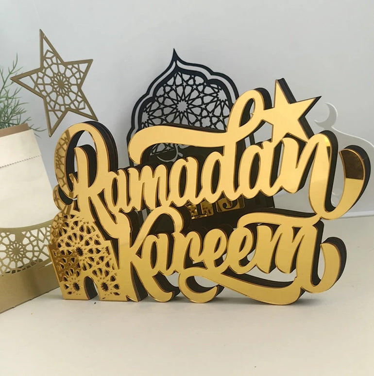 2025 Acrylic Ramadan Ornament Eid al-Fitr Decorations Moon Star Castle Shape Crafts Islamic Muslim Festive Decor Party Gift