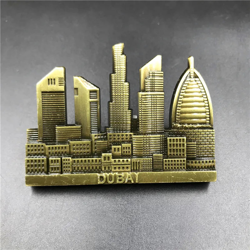 Dubai UAE Belgium Vienna Metal 3D Magnetic Fridge Stickers